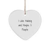 Funny Baking Gifts for Friends, Heart Ornament from Family, I Like Baking And Maybe 3 People, Christmas Unique Gifts - Image 1